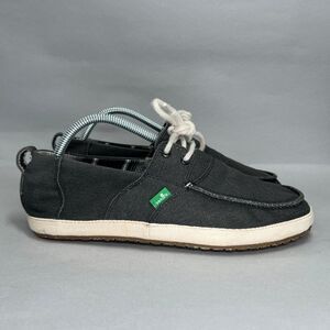 Sanuk Men's Size 8 Dark Gray Canvas Sneakers